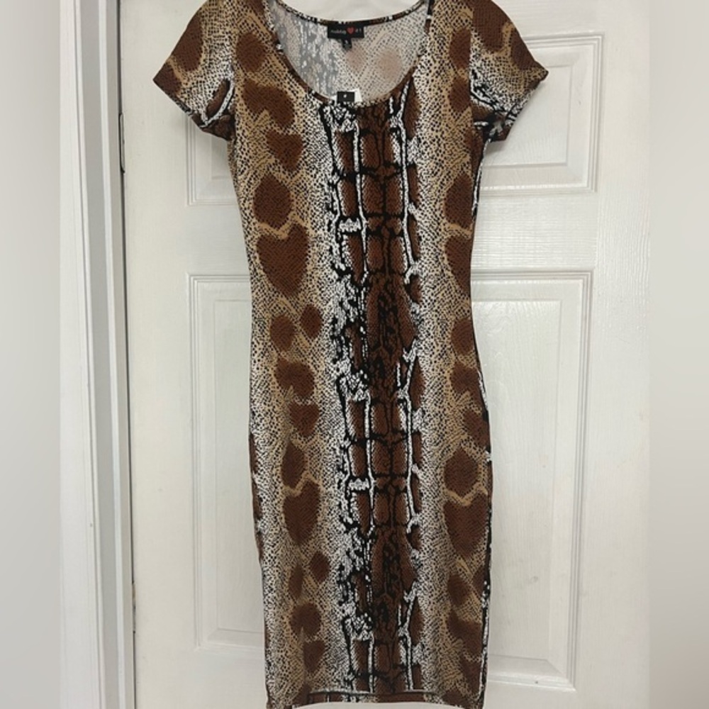 Absolutely Love It Animal Print BodyCon Mini Dress, size S, NWT